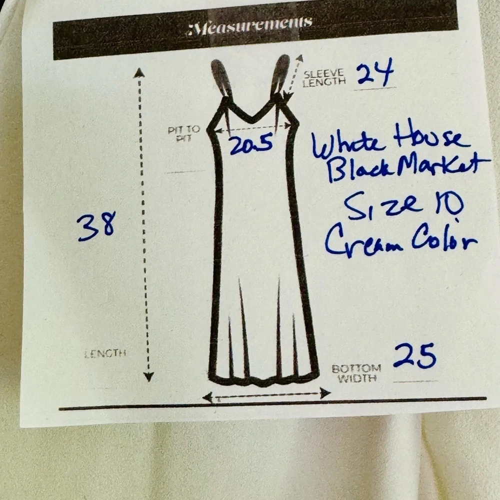 White House Black Market Size 10 Creamy White Cold Shoulder Flowy Soft Dress - Picture 6 of 6